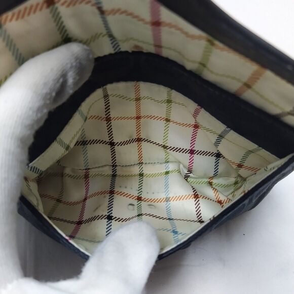 Coach Bleecker Black Canvas Leather Trim Signature Buckle Flap Closure Wristlet - Picture 11 of 16